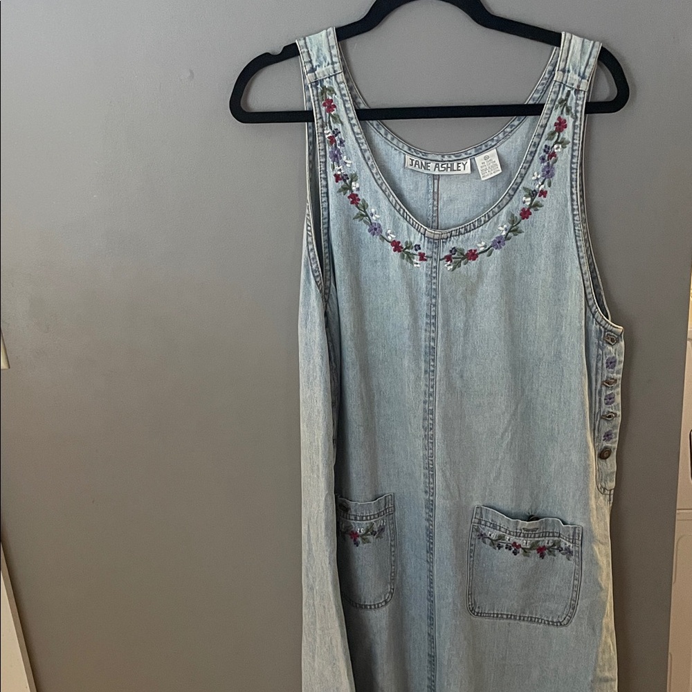 Jane Ashley Light Blue Embroidered Dress